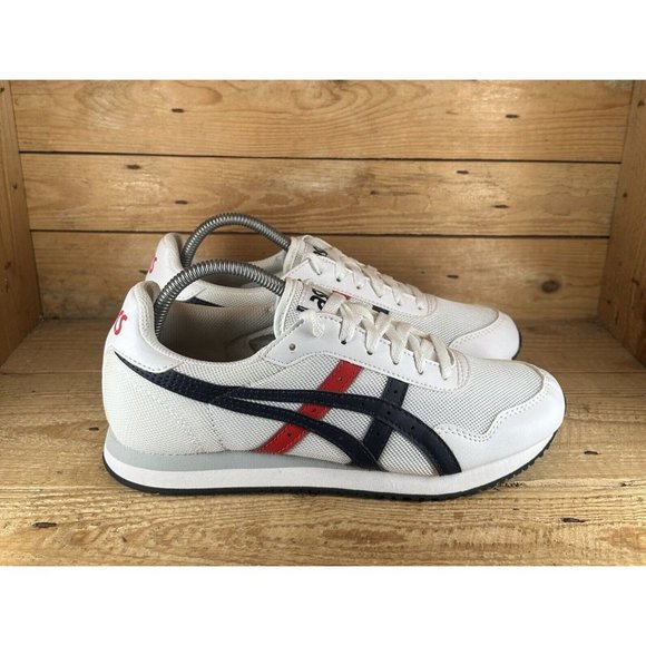 Asics Other - Asics Tiger Running Lifestyle Shoes White Navy Red Men's Size 7.5 1201A093